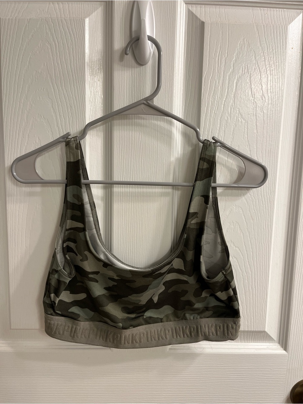 PINK Victoria's Secret Olive Green Camo Sports Bra
